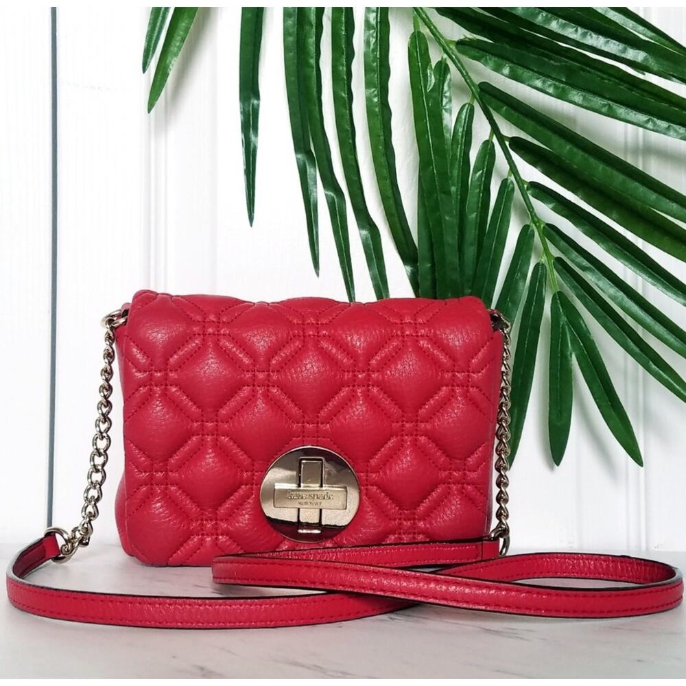 Kate Spade Astor Court Naomi Quilted Leather Crossbody Bag Red